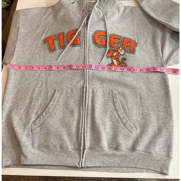 Disneyland Resort Full Zip Hoodie XL Gray Sweatshirt Unisex Adult Tigger Exc - Picture 3 of 8